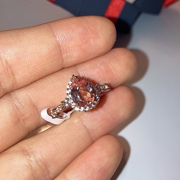 Sapphire 14K Rose Gold Over Sterling Silver Cocktail Ring - Picture 5 of 9